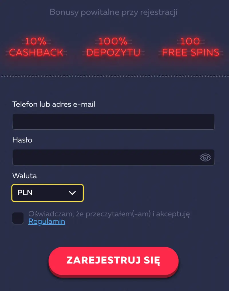 Rejestracja w kasynie VAVADA